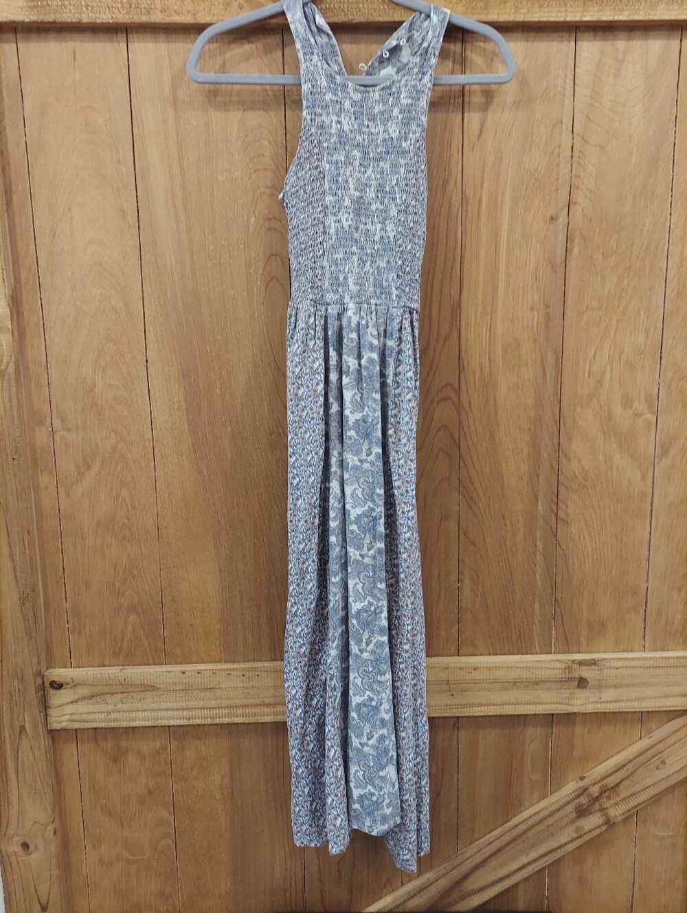 Japna Bohemiam Blue Rose Pattern Floral Paisley Maxi Size S Keyhole Back Closure